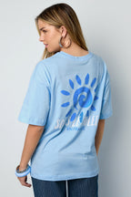 Katoen Gebreide Vrouwen T-shirt Casual Letters