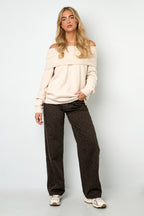 Donkerbruine Leopardenprint Denim Broek