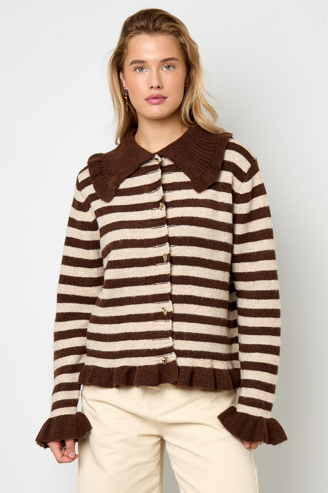 Gebreide Cardigan Casual Strepen