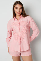 Overhemd Casual Stripes Hart Ruffle Detail