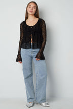 Lange Mouwen Top Elegante Ruches