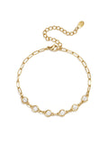 Schakelarmband Met Ronde Zirkonia Steentjes
