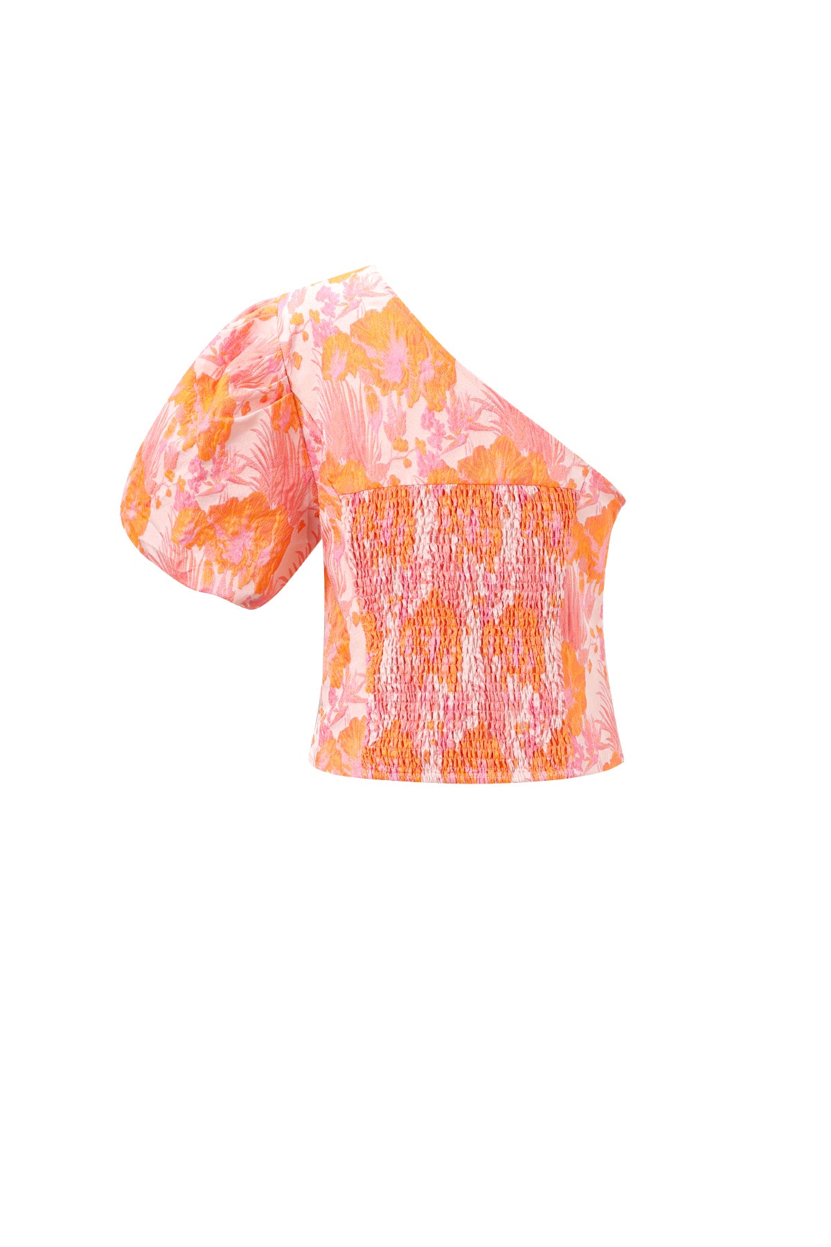 Geweven Vrouwen Eén-Schouder Top Elegant Bloemenprint