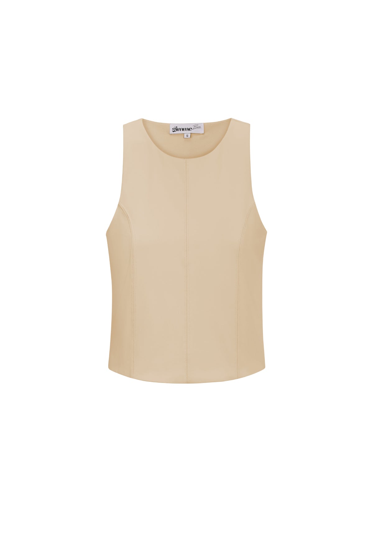 Gebreide Nylon Mouwloze Top 