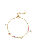 Bedelarmband Met Hart, Ster, Steentjes En Kraaltjes