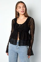 Lange Mouwen Top Elegante Ruches