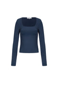 Gebreide Nylon Lange Mouw Top 