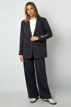 Geweven Polyestervezel Vrouwen Suit Set Casual Letters Ontwerp