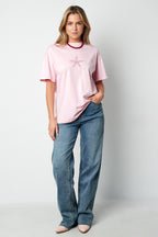 T-shirt Casual Geborduurde Sterrenvis