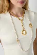 Lange Ketting Met Imitatieparel 