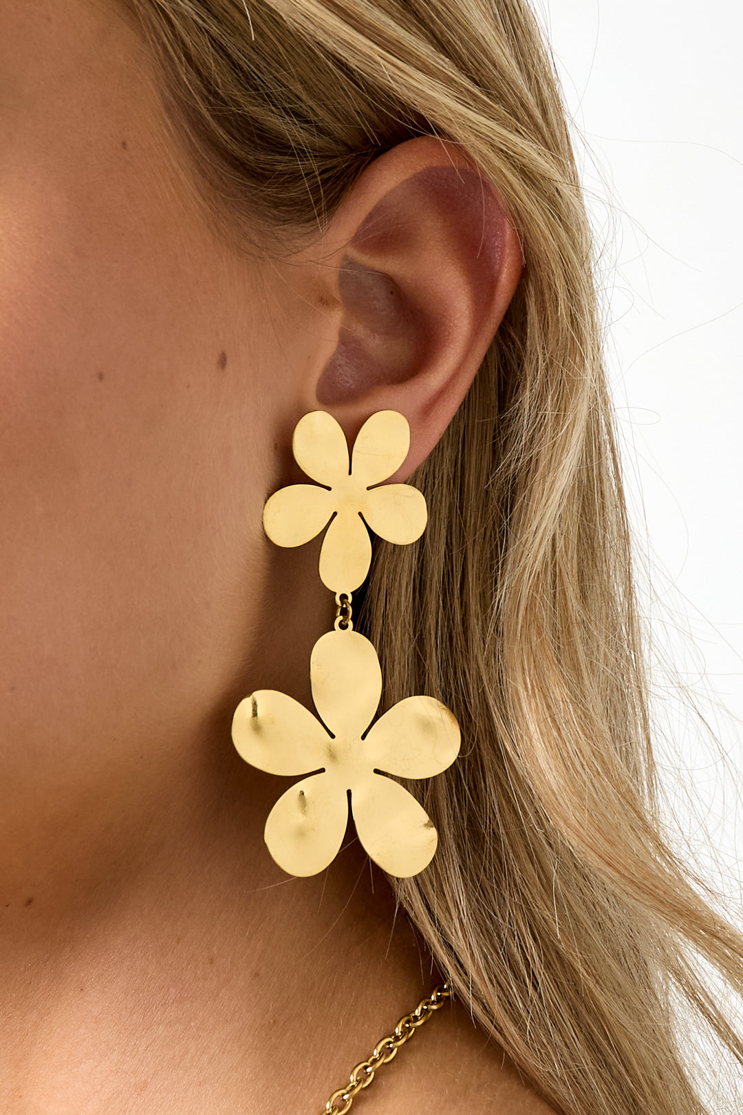 Oorbellen Van Roestvrij Staal Met Bloemenmotief