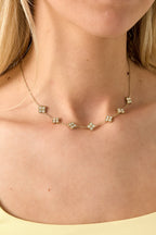 Ketting Met Zirkonia Belegde Klavers