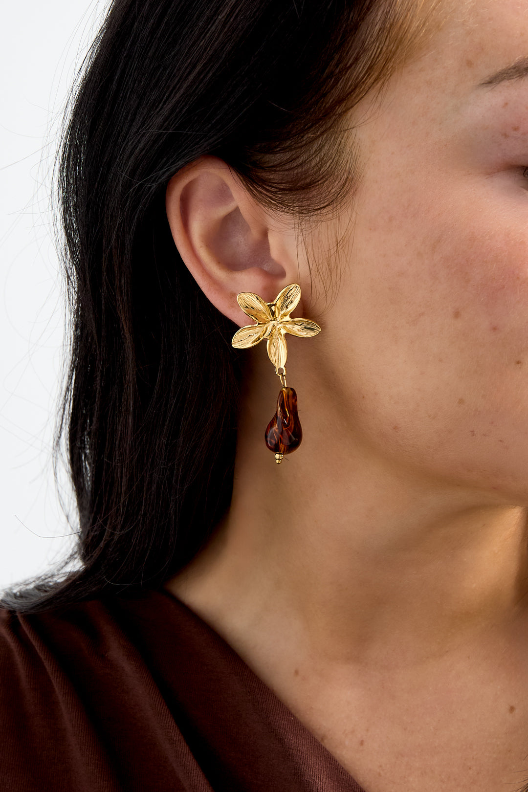 Hangende Oorbellen Met Bloemmotief