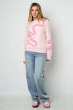Gebreide Polyestervezel Vrouwen Truien Casual Kleurcontrast