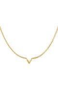 Edelstalen Ketting Letter V Goud Kleur Stainless Steel