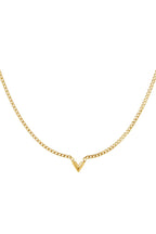 Edelstalen Ketting Letter V Goud Kleur Stainless Steel