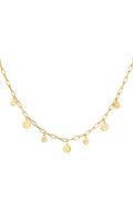 Ketting Meerdere Smileys Goud Kleur Stainless Steel