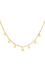 Ketting Meerdere Smileys Goud Kleur Stainless Steel