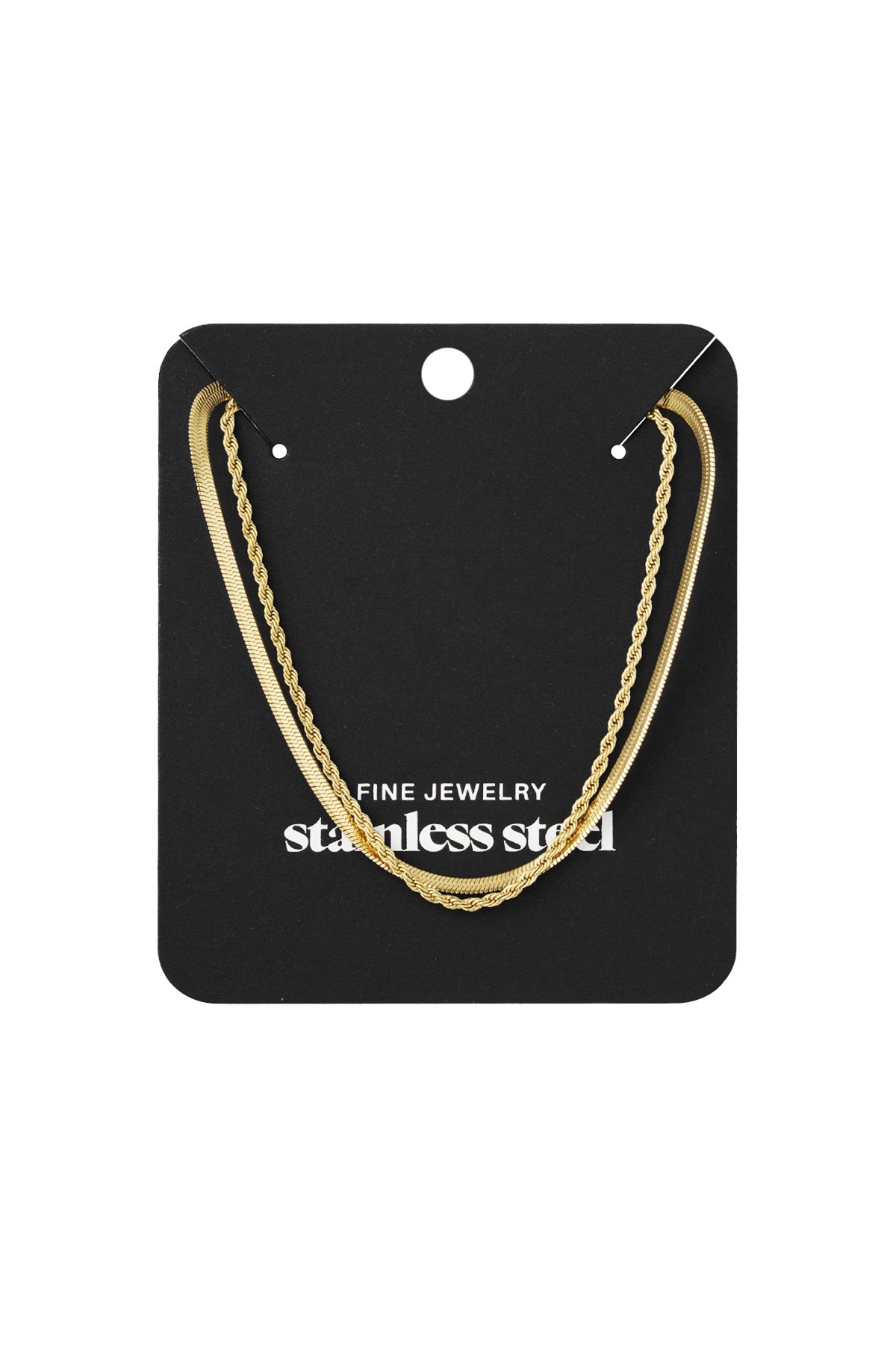 Flat And Chain Double Ketting