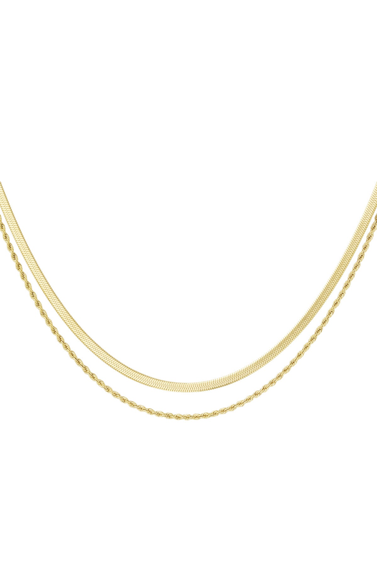 Flat And Chain Double Ketting