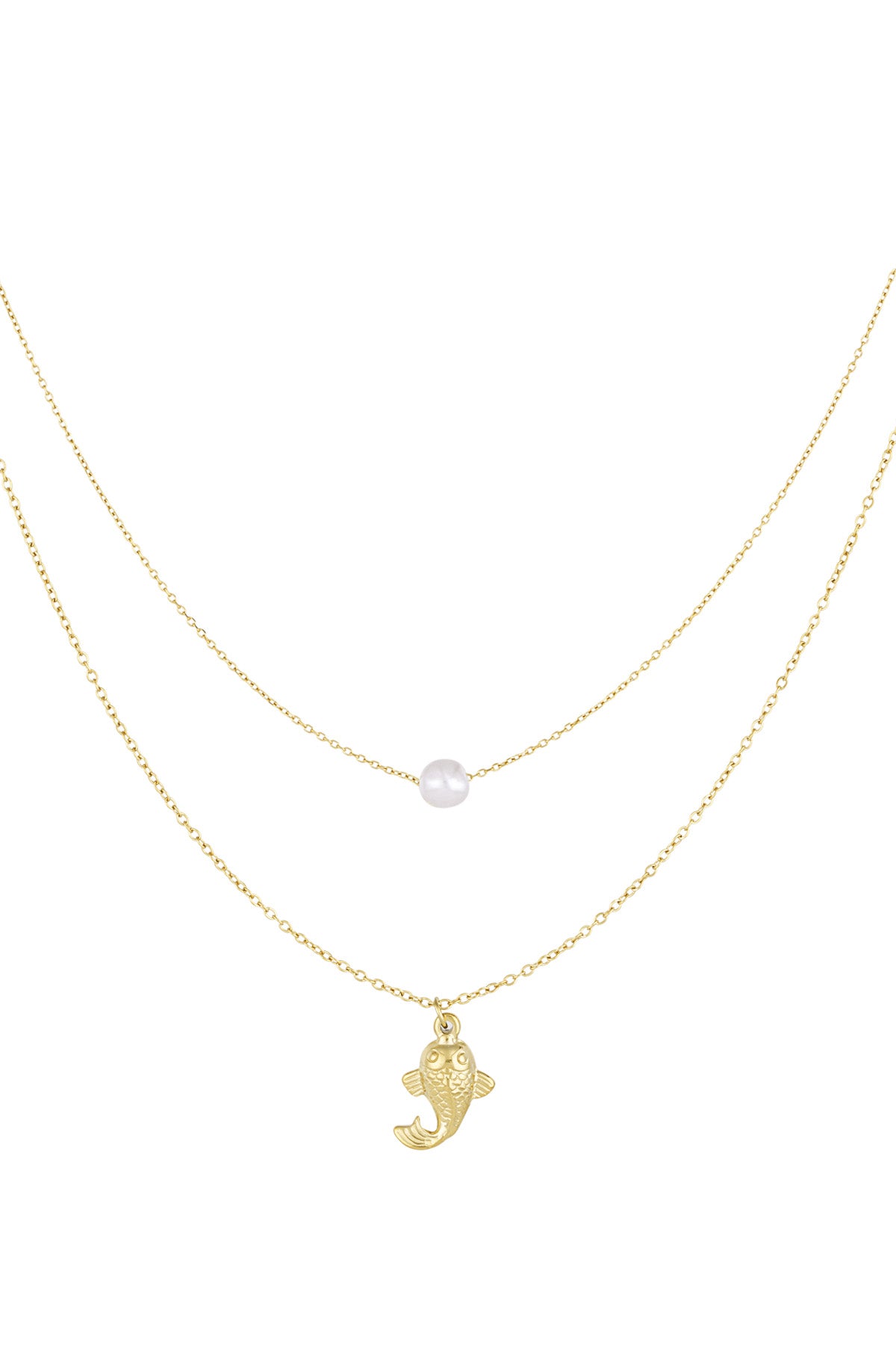 Fish And Pearl Ketting