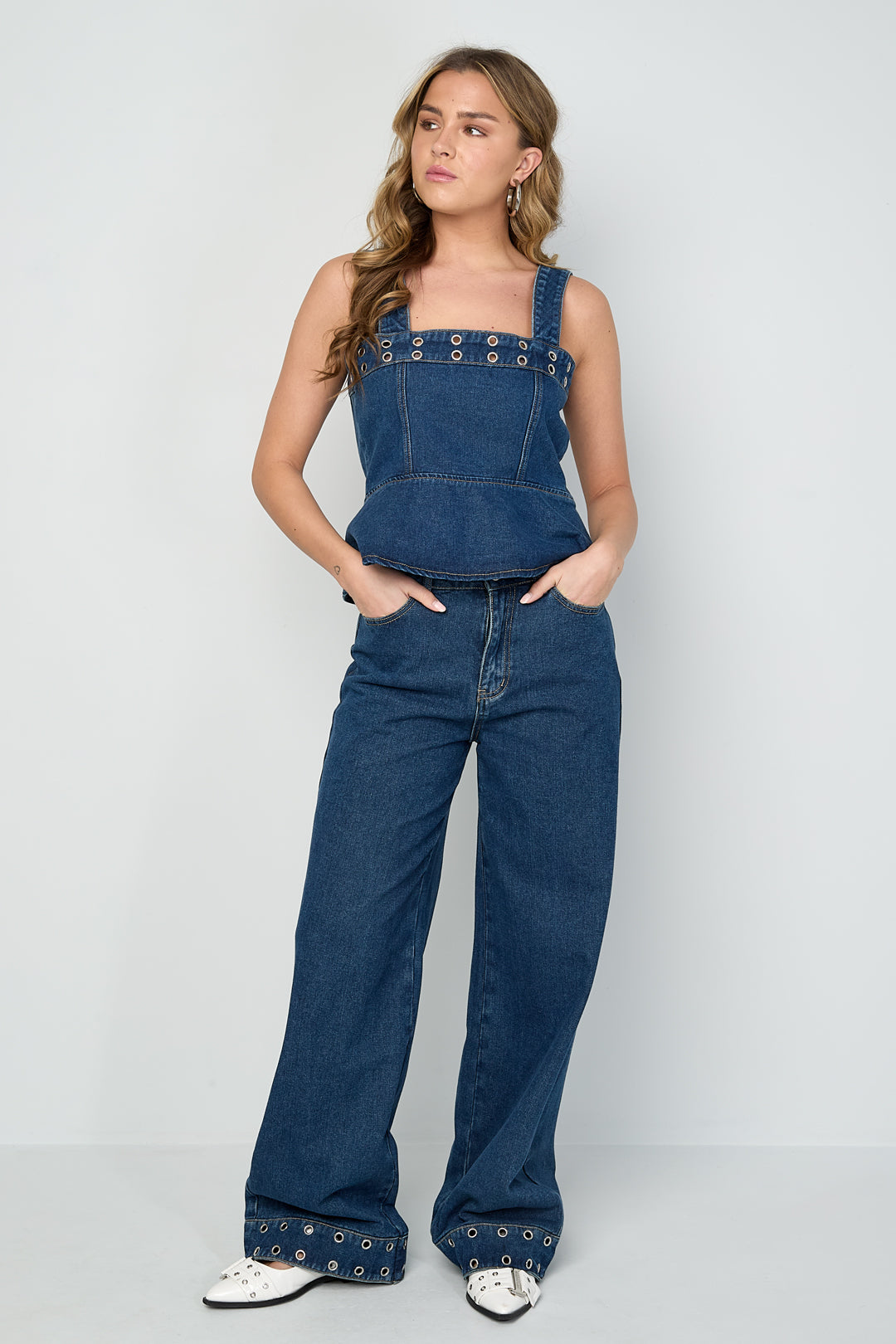 Eyelet Statement Jeans