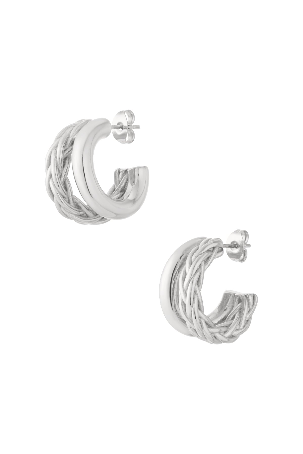 Small Double Braided Hoops Oorbellen