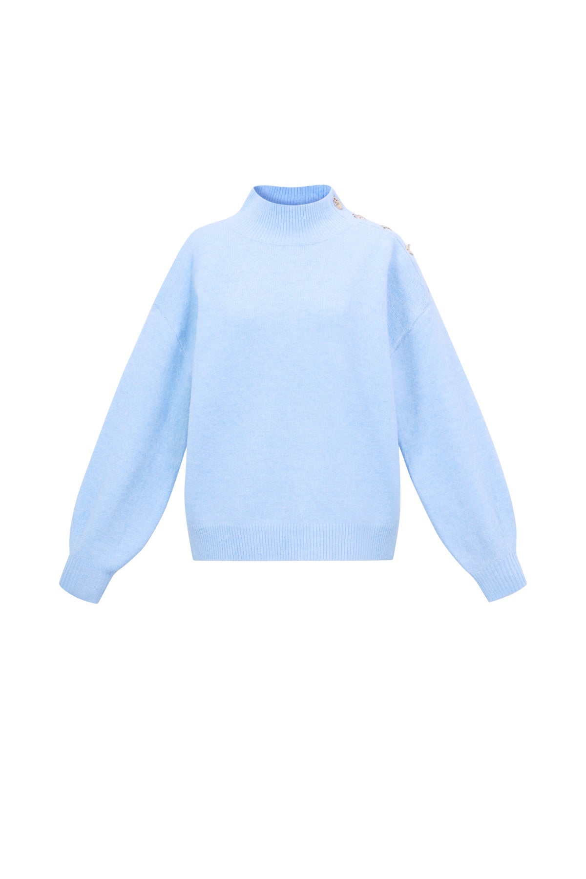 Gebreide Polyestervezel Vrouwen Trui met Schildkraag Casual Eenvoudige Kleur