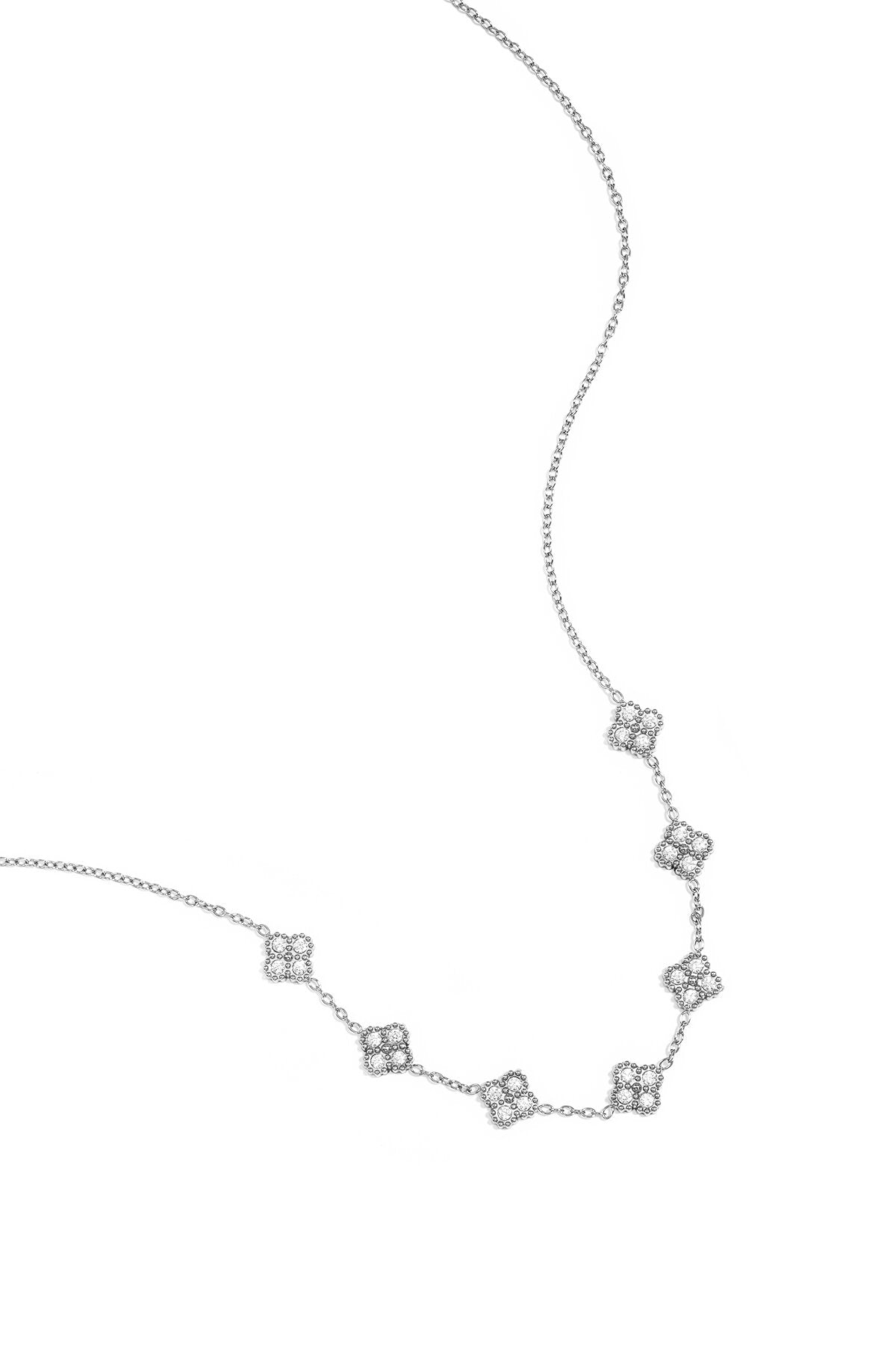 Ketting Met Zirkonia Belegde Klavers