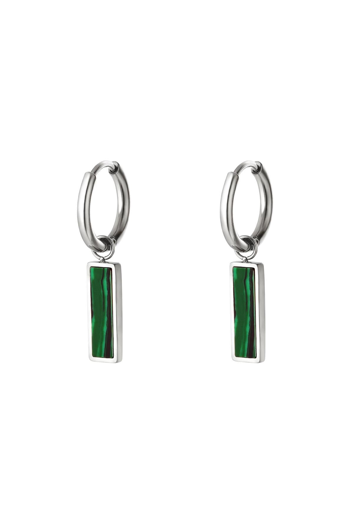 Groene Staaf Oorbellen 