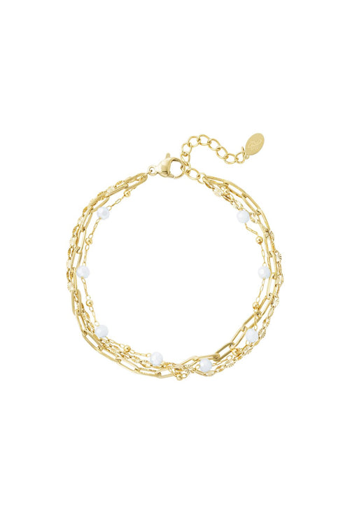 Armband Drie Lagen Gekleurde Details 