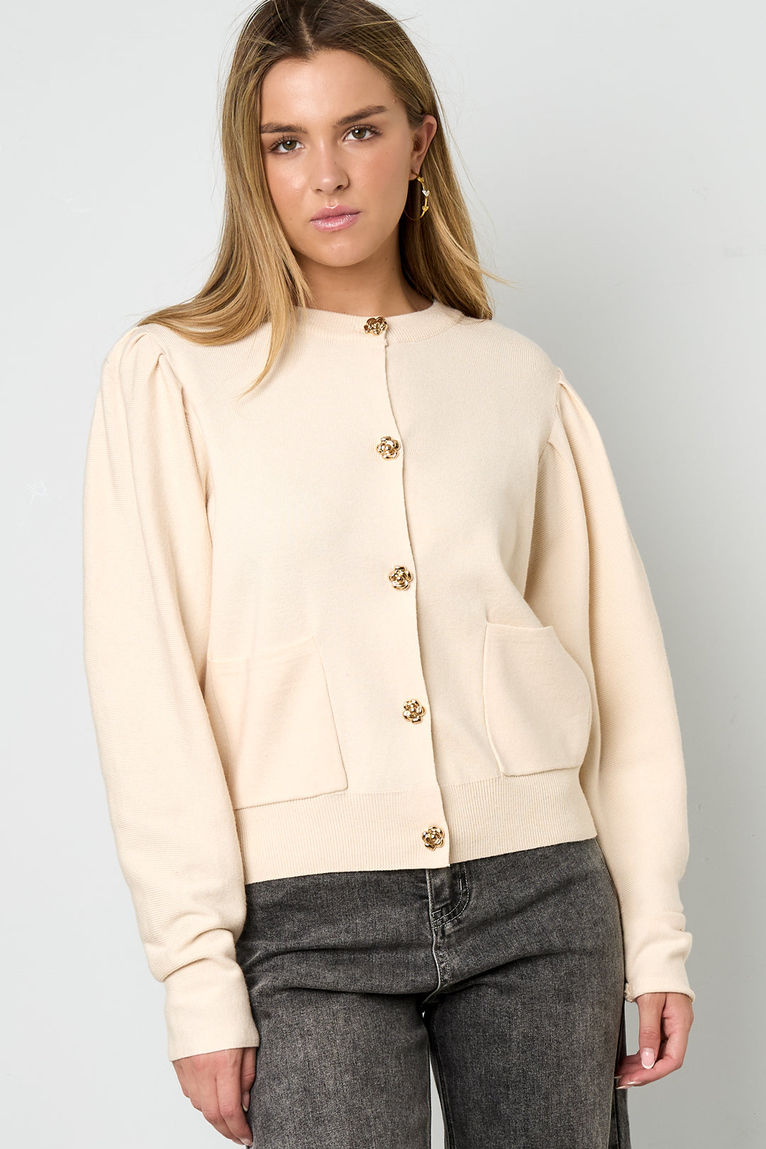 Gebreide Cardigan Casual Solide Kleur