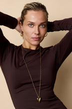 Elegante lange hartvormige ketting