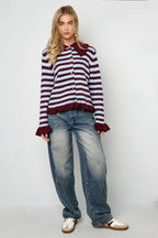 Gebreide Cardigan Casual Strepen