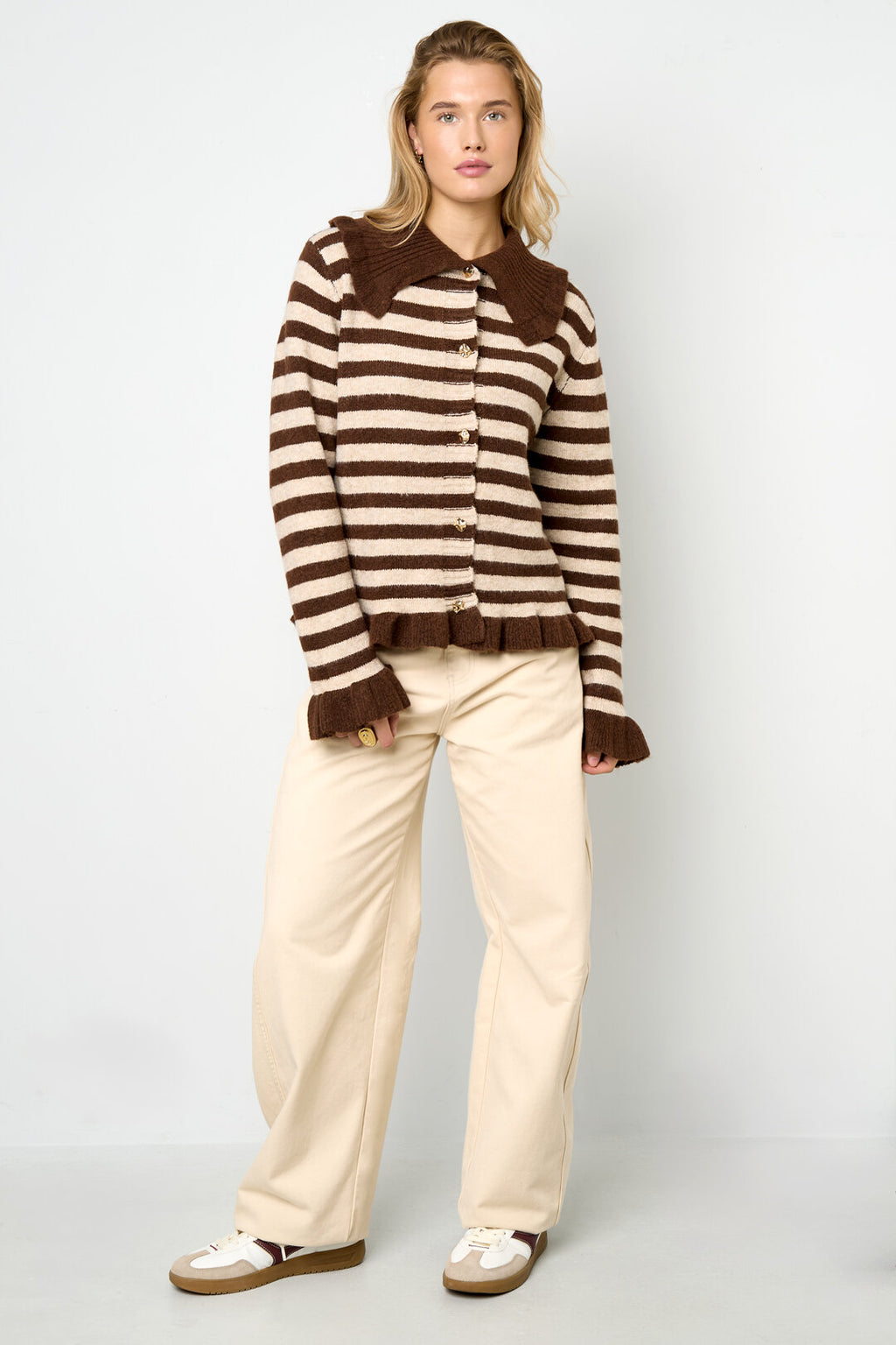 Gebreide Cardigan Casual Strepen