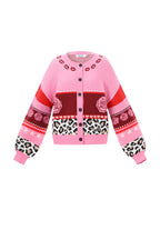 Gebreide Polyestervezel Vrouwen Cardigan Casual Bloemenprint