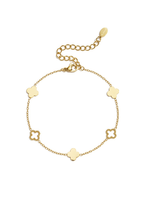 14K Verguld Bedelarmbanden Met Klavermotief