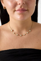 Elegante Ketting Met Bloemvormige Zirkoonhanger 