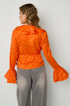 Blouse Met Ruches En Stippen