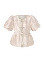 Korte Mouw Top Elegante Bloemenprint