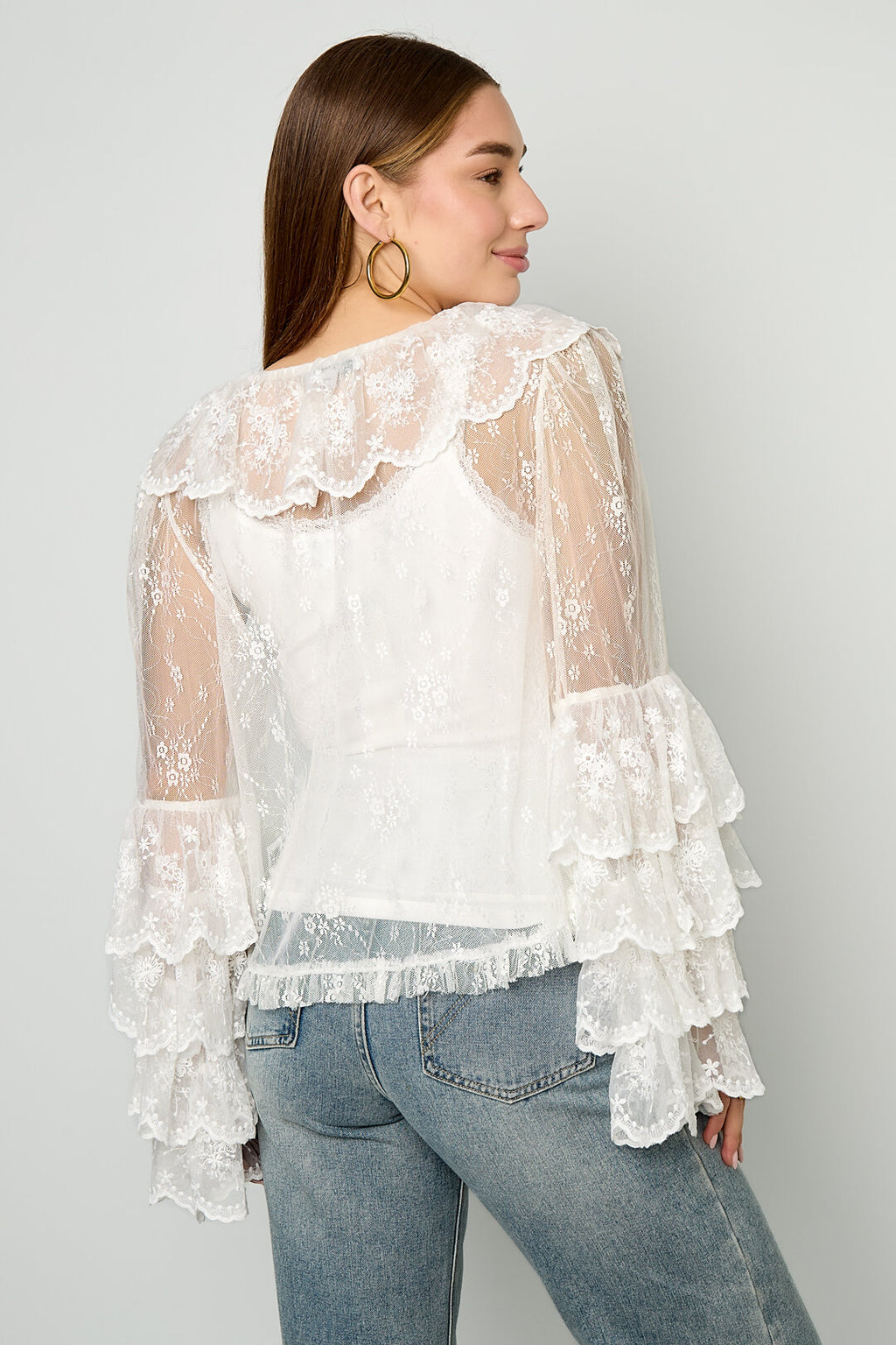 Elegante Witte Bloemen Blouse