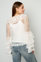 Elegante Witte Bloemen Blouse