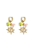 Ovale Oorbellen Met Zon En Kralen Charms