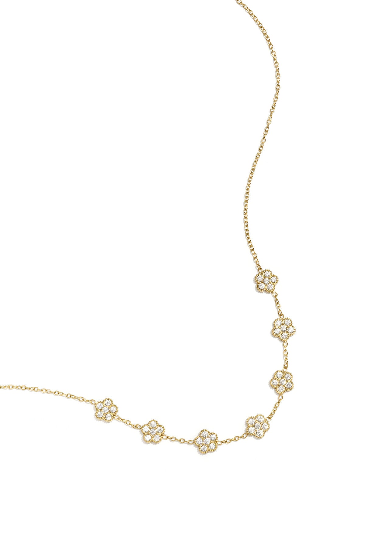 Elegante Ketting Met Bloemvormige Zirkoonhanger 