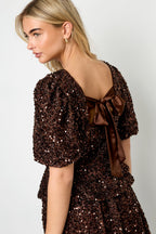 Elegante sequin weven top