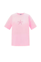 T-shirt Casual Geborduurde Sterrenvis