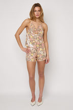 Bloeiende Bloemen Top Met Pailletten