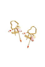 Oorbellen In Hartvorm Met Kralen Hangers En Charms