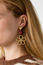 Oorbellen Met Bloemen Hangertjes 