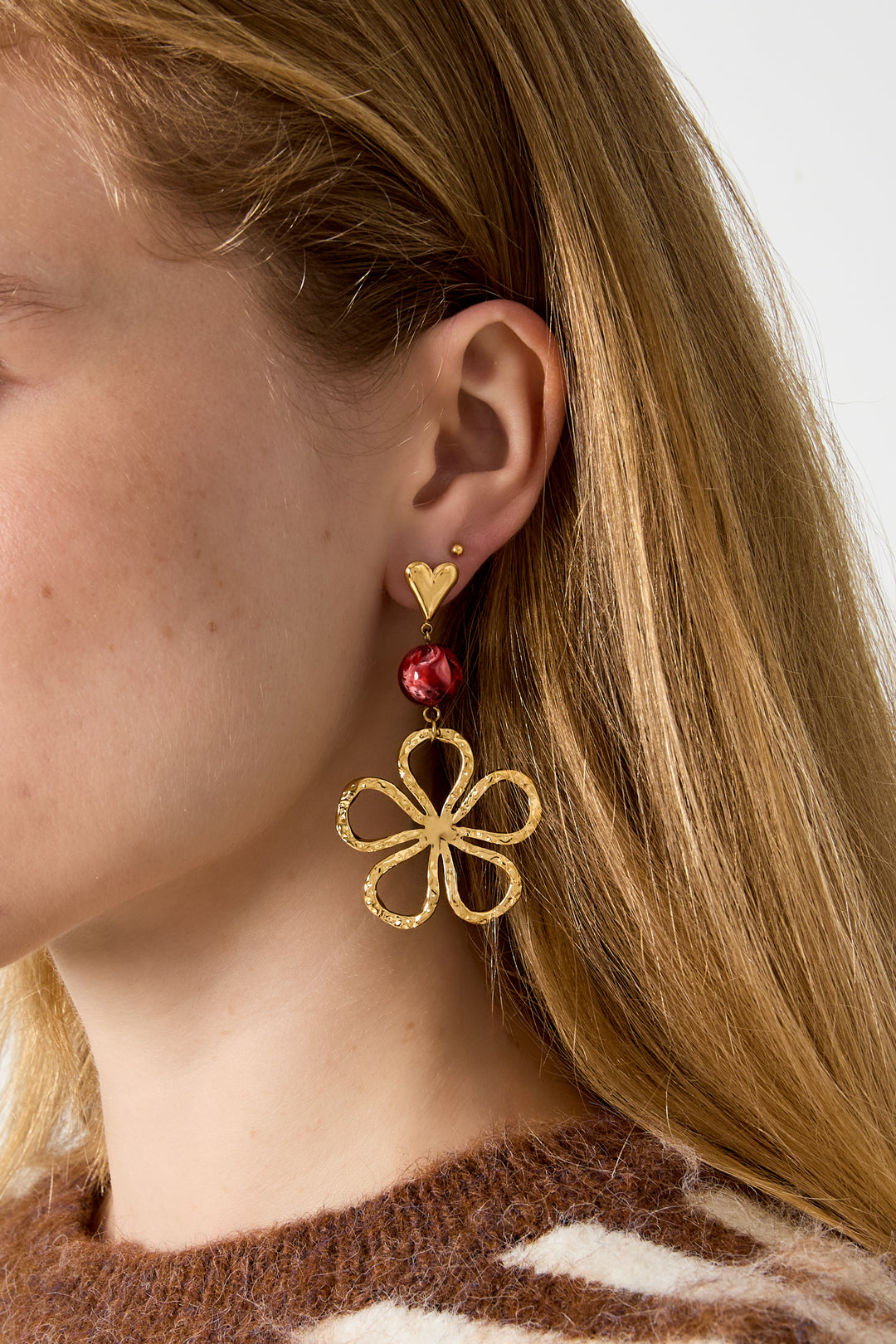 Oorbellen Met Bloemen Hangertjes 
